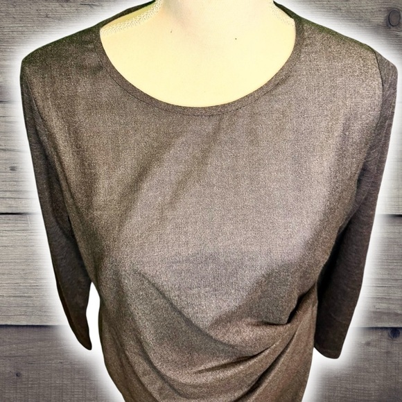 Max Mara Dark Charcoal Gray ‘Ragazza’ Jersey Knit Sleeve Pure Wool Dress Size 8 - Picture 6 of 16